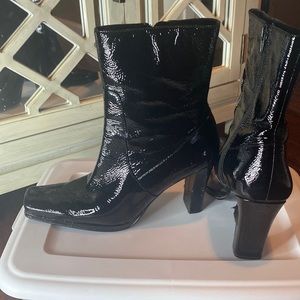 Black Patient Leather Short Boots